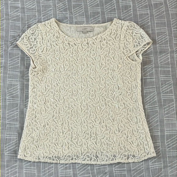 Lace Eyelet Sequin Top - Picture 1 of 9